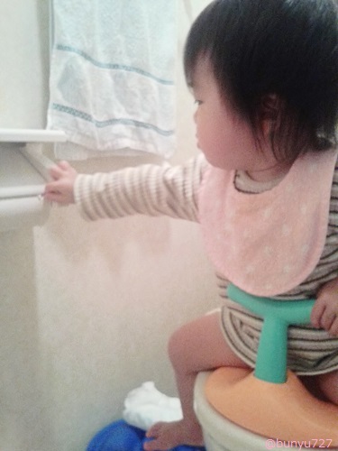 おむつなし育児・トイレに座る１歳娘