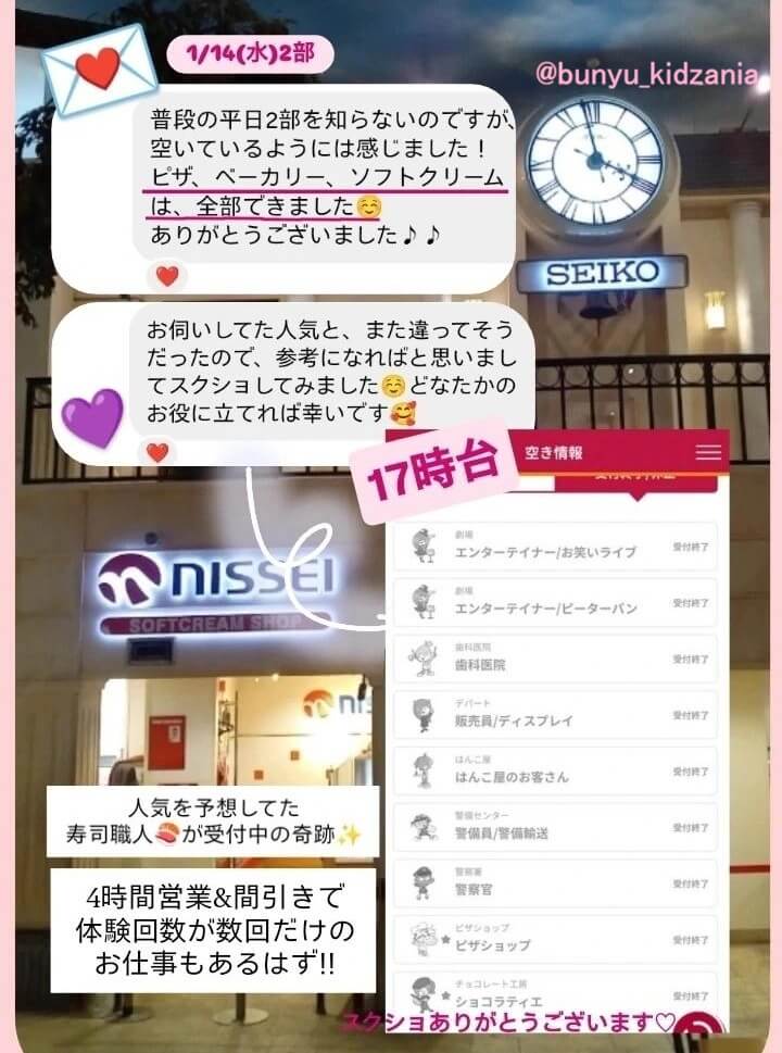 キッザニア園児デー口コミ